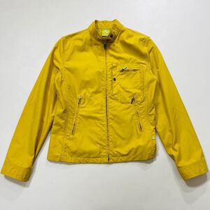 335 AIGLE エーグル シングル ライダース ジャケット サイズM ナイロンブレンド アウトドア キャンプ 登山 トレッキング イエロー 41203L