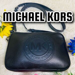 2way●本革●MICHAEL KORS●マイケルコース●ショルダーバッグ●ブラック●カメラバッグ●肩がけ●レザー●スクエア型●