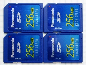 ★Panasonic ＳＤメモリーカード ２５６ＭＢ ４枚 中古★送料８５円・１８５円