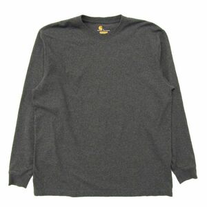 古着 カーハート CARHARTT ロングスリーブTシャツ ロンT ダークグレー サイズ表記：L　gd82469