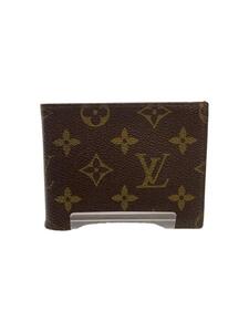 LOUIS VUITTON◆ポルト・フォイユ・ミュルティプル_モノグラム・キャンバス_BRW/PVC/BRW/レディース