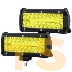 2個 12V/24V 240W 投光器 前照灯 照明 LED ワークライト ..新品.. 作業灯 トラック 除雪機 船舶 3P120W ジムニー ランクル イエロー