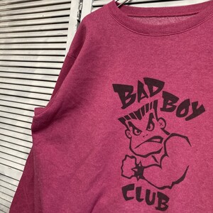 AXEZ 1スタ ピンク イラスト スウェット バッドボーイクラブ BADBOYCLUB 筋肉 90s 00s ビンテージ 古着 ベール 卸 仕入れ