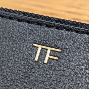 【送料無料1円〜未使用新品】TOM FORD（トムフォード）/シンセティックレザーコスメティックポーチ フラットポーチ ブラック 21x14cm 03