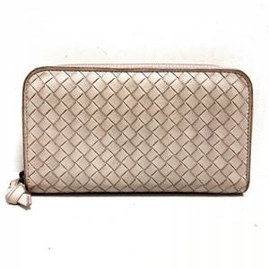 ボッテガヴェネタ BOTTEGA VENETA 長財布 132358 ジップアラウンドウォレット レザー ピンクベージュ 財布