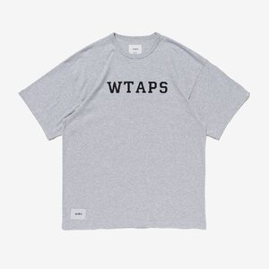 WTAPS ダブルタップス 2024SS ACADEMY SS TEE Cotton T-SHIRT 半袖 Tシャツ グレー サイズ M TN 1