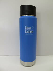 ⑮未使用保管品　klean kanteen クリーンカンティーン　ワイドインスレート　20oz 592ml　パシフィックスカイ（青）漏れ防止カフェキャップ