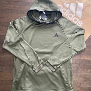 送料無料adidas golfアディダスMENS裏起毛フーディー保温性の高いCOLD.RDY襟元暖か設計衣服内快適防風ドロストECO Olive(大特価M)新品