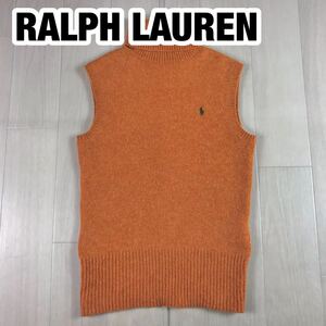 RALPH LAUREN ラルフローレン ベスト M ニット タートルネック 刺繍ポニー