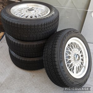 ★BBS RG080 GERMANY 16インチ 16×7.5J +45 PCD114.3 5H ハブ径:約60mm タイヤ付き4本セットブリヂストンBLIZZAK VRX2 215/60R16年式2019