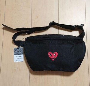 新品 Keith Haring × SPINNS 別注 ウエストバッグ ヒップバッグ ボディバッグ ウエストポーチ HEART ハート ブラック 黒