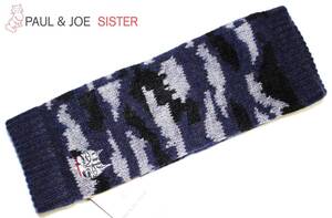 PJ-15　新品本物即決　指なし手袋　PAUL&JOE SISTER　定価5,280円　ポールアンドジョー猫刺繍ネイビー紺レディースアームカバーグローブ