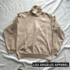 美品　LOS ANGELES APPARELハイネック スウェット L ベージュ