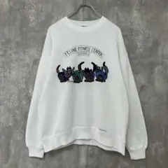 【90s USA製 クレイジーシャツ】綺麗 スウェット クリバンキャット