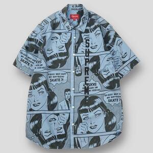 Supreme x Thrasher / シュプリーム x スラッシャー 17SS Boyfriend S/S Shirt ボーイフレンド シャツ M SSM3943 Dusty Blue 総柄 プリント