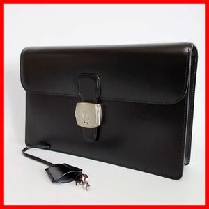 正規品 ダンヒル Dunhill クラッチバッグ Clutch Bag カーフレザー Calf Leather セカンドバッグ Second Bag 黒 Black Authentic Mint