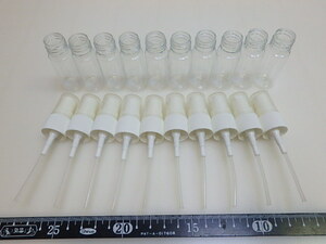 n207u　未使用　ポンプボトル　10ml　10本セット　プラスチック容器　ポンプタイプ　容器　クリア　透明　詰替容器　②