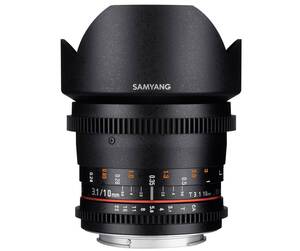 【中古】SAMYANG 動画用単焦点超広角レンズ VDSLR 10mm T3.1 キヤノン EF用 APS-C用