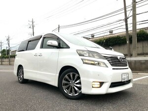 売切★車検R7年10月★記録簿10枚あり/オイル消費対策済★ヴェルファイア2.4Z★ベルサス18in/純正ナビワンセグ/リアモニター★掃除済み/快調