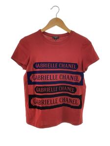 CHANEL◆GABRIELLE logo T-shirt/Tシャツ/36/RED/P57404K07538