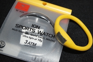 ■送料220円 未使用 ION SPORTS WATCH イエロー Mサイズ ケース付き 管FB64