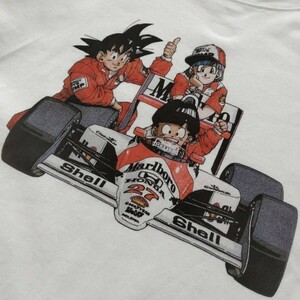 Marlboro マルボロ DRAGON BALL ドラゴンボール F1レース McLaren マクラーレン アイルトン・セナ 半袖Tシャツ 煙草 たばこ 海外輸入 古着