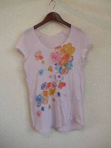 LOWRYSFARM紫花柄プリントTシャツ（USED）51713