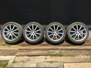 スバル レガシィ BP 純正 18インチ 18×7J+55 PCD100 5穴 / ブリヂストン ポテンザ S001 215/45R18 2010年製 4本セット