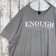 アメリカ古着 プリントTシャツ ENOUGH 2XL グレー