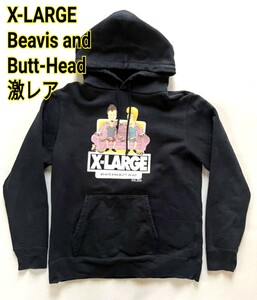 激レア 希少　X-LARGE Beavis and Butt-Head コラボ パーカー エクストララージ　ビーバス・アンド・バットヘッド フーディー ブラック 黒