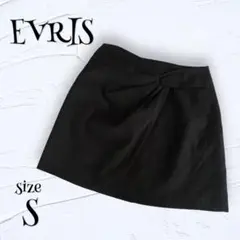 【EVRIS】『S』エヴリス　ミニスカート　リボン　ブラック　台形スカート