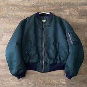 USA製 XLサイズ 80s 90s ALPHA INDUSTRIES アルファインダストリーズ MA-1 フライト ジャケット 紺系 ブルゾン N-2B N-3B vintage メンズ