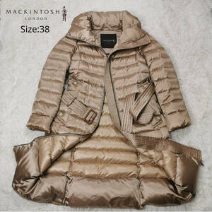 美品 MACKINTOSH LONDON マッキントッシュロンドン ロング ダウンコート 38 フレンチホワイトダックダウン ダブルファスナー G5F07-261-44