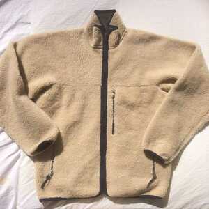 パタゴニア　レトロ　カーディガン　フリース　ジャケット　ナチュラル　99 アメリカ製　　　　patagonia retro natural pile fleece m