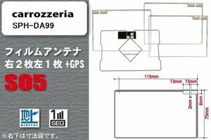 地デジ カロッツェリア carrozzeria 用 フィルムアンテナ SPH-DA99 対応 ワンセグ フルセグ 高感度 受信 高感度 受信