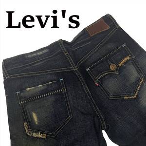 Levis リーバイス LV705-03　W30 (約78cm) フラップポケット ダメージ加工 スリム デニムパンツ メンズ ジーンズ