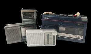 AY384 ラジオカセット ポータブルラジオ 4台 SONY WA-55 カセットプレーヤー SONY TFM-3850 オーム電機 FM/AM SW1-8 Panasonic R-P130