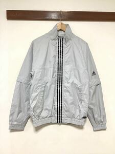 そ1305 adidas GOLF アディダスゴルフ 2WAY ナイロンジャケット M グレー 裏地メッシュ CLIMAPROOF