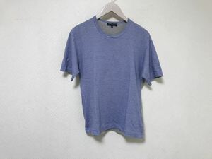 本物コムデギャルソンオムCOMMEDESGARCONhommeコットンボーダー柄切り替えし半袖TシャツSSメンズ日本製ブルー青