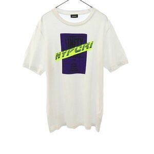 ディーゼル プリント 半袖 Tシャツ S ホワイト DIESEL メンズ