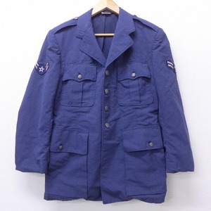 【50%OFF】M/古着 長袖 ビンテージ ミリタリー ウール ジャケット 将校服 ユニフォーム 60s USAF 紺 ネイビー 20dec15 中古 メンズ ア 5OF