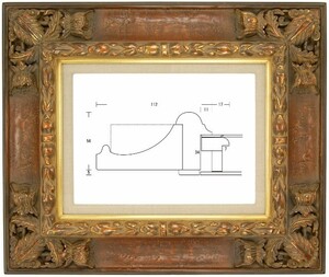 額縁 油彩額縁 油絵額縁 木製フレーム SACA04-16 アンティーク サイズM80号