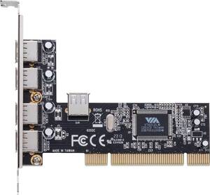 【新品】　デスクトップ背面　USB 増設カード　PCI-U2　PCIスロット　USB2.0 x ５ポート