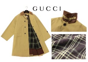 65万新品◆48=M◆GUCCIグッチ Metamorfosi トレンチコート風防水コート ベージュ薄茶 1円