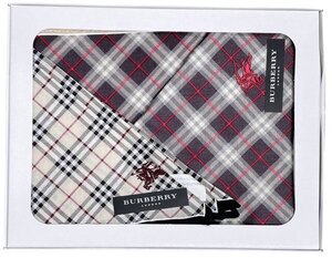 未使用 バーバリー ロンドン ハンカチ チェック ベージュ 綿　100％ BURBERRY　LONDON 2枚セット　【中古】