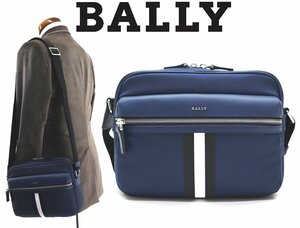 21万新品◆BALLYバリー◆ショルダーカメラバッグ　ブルー青 1円