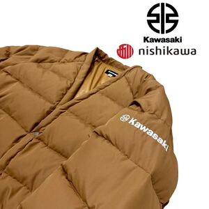 【極希少】新品同様◆ KAWASAKI × nishikawa DOWN カワサキ　西川ダウン◆ダウンジャケット アウター サイズ M