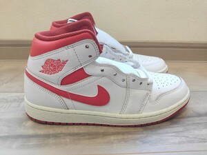 25.5cm 新品 NIKE AIR JORDAN 1 MID SE DUNE RED ナイキ エアジョーダン 1 ミッドエア ジョーダン ミッドカット FJ3458-160 白 赤