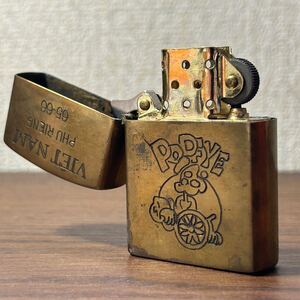 火花確認品 ZIPPO ベトナム ジッポー ライター VIETNAM PHU RIENG 65-66 POPEYE ポパイ ゴールド カラー 喫煙具 喫煙グッズ 57g 