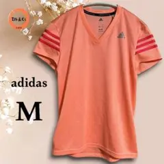 アディダス　レディース　スポーティーTシャツ　速乾　サーモンピンク系　M